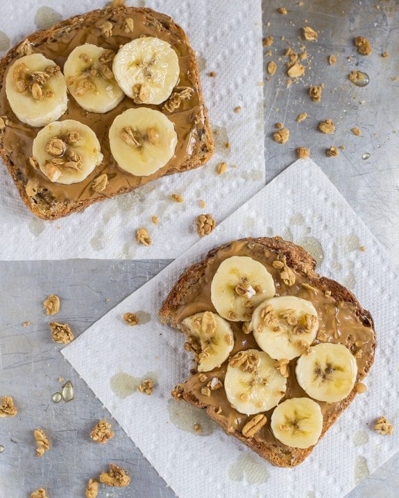 Peanut Butter Crunch Toast with Granola and Honey1