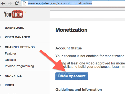 how to use monetization on youtube